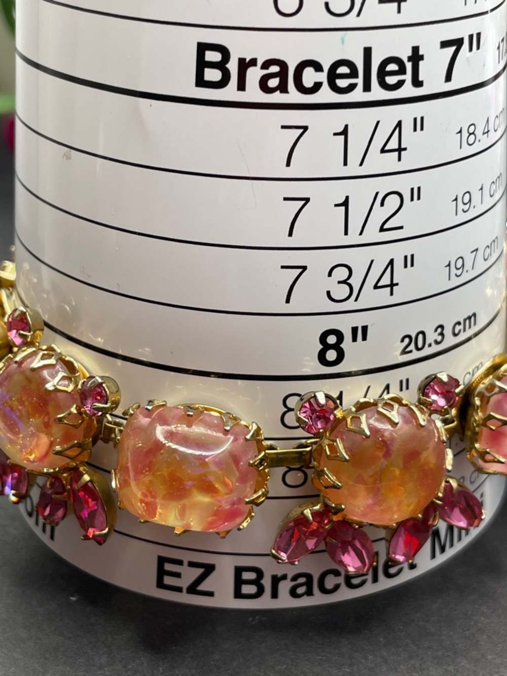 Art glass bracelet vintage size 8.25 B46 - Picture 8 of 8